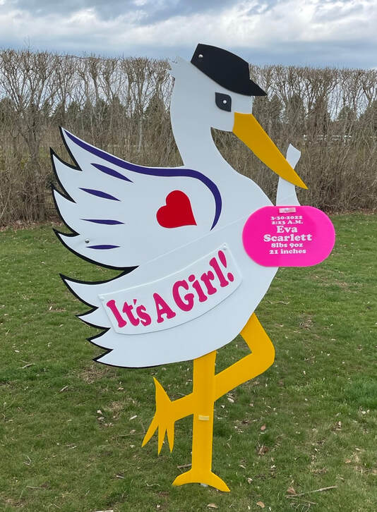 Baby Girl Stork Sign - Long Island Stork Signs